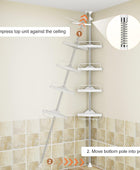 Cesta de ducha de esquina de acero inoxidable para ducha barra de tensión para - VIRTUAL MUEBLES