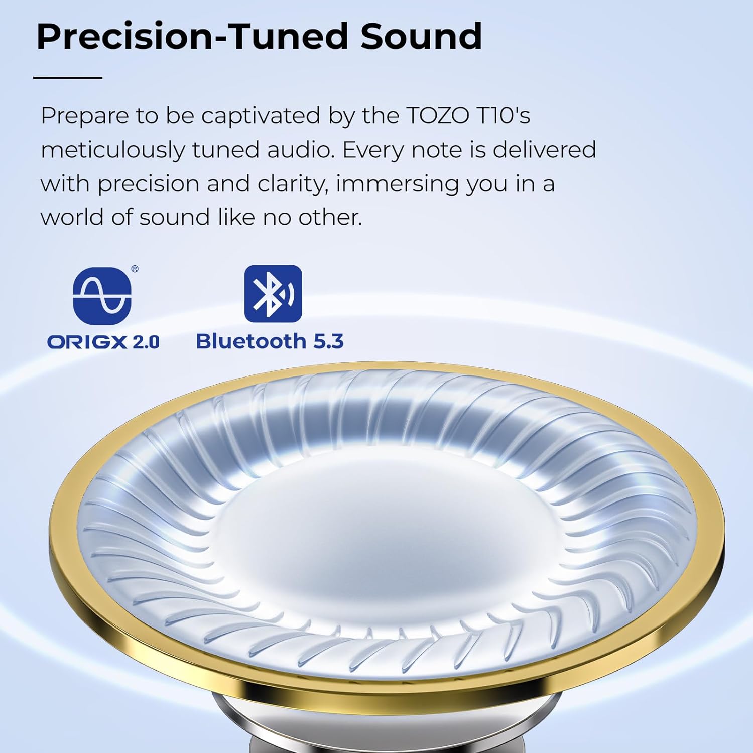 Auriculares inalámbricos T10 Bluetooth 5.3, tiempo de reproducción de 55 horas