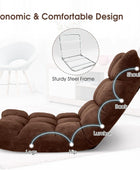 Silla de suelo con soporte para el respaldo, silla reclinable plegable