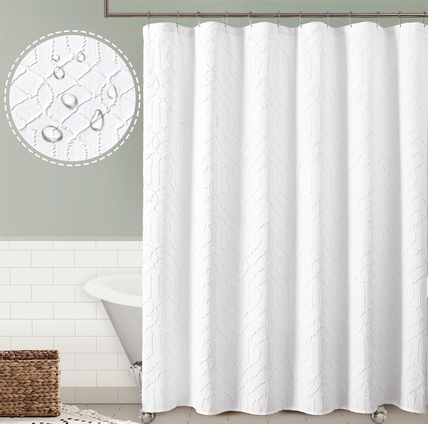 Cortina de ducha blanca de alta calidad para hotel, pulsera de tela de  poliéster, cortinas de baño blancas como cortinas de chuvei