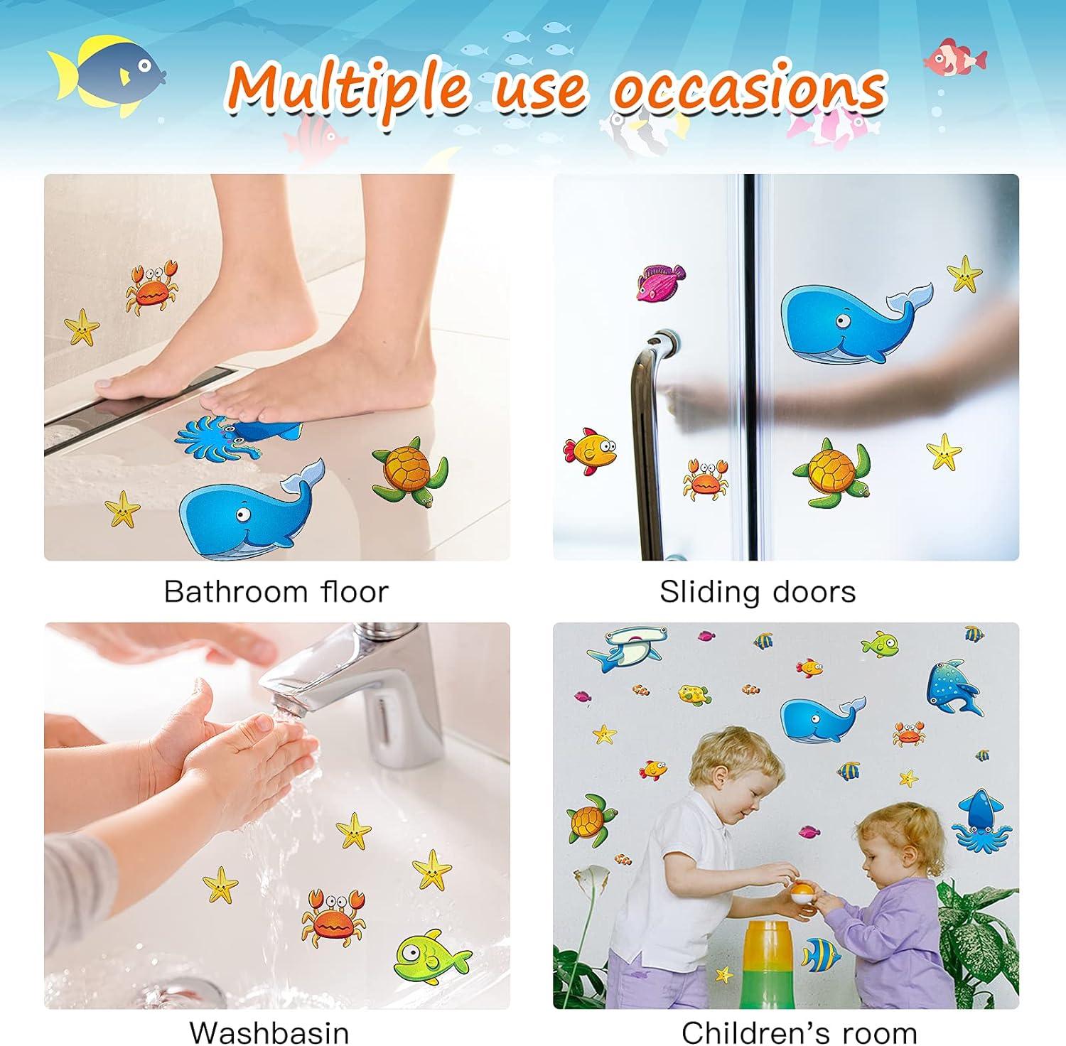 24 pegatinas antideslizantes para bañera, diseño de dibujos animados d -  VIRTUAL MUEBLES
