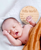 Letrero de anuncio de bebé, 5.9 pulgadas, de doble cara, de madera, con - VIRTUAL MUEBLES