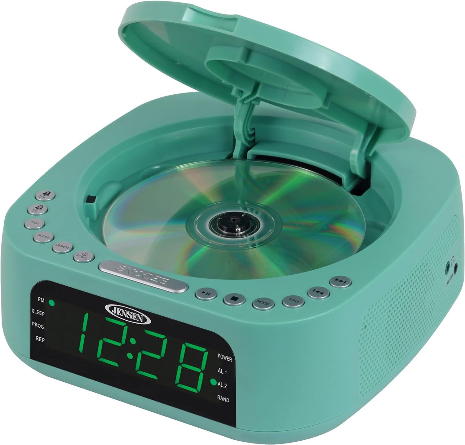 Verde azulado Reproductor de CD de audio para el hogar estéreo de mesa doble - VIRTUAL MUEBLES