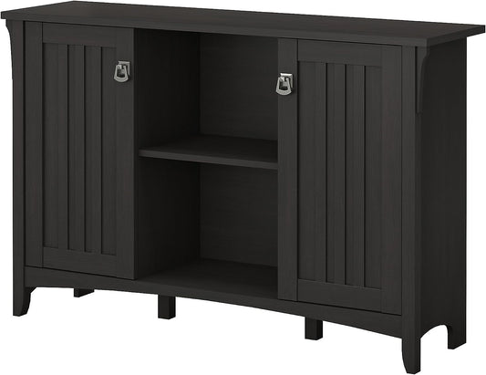 Furniture Salinas Accent Armario de almacenamiento con puertas en color negro