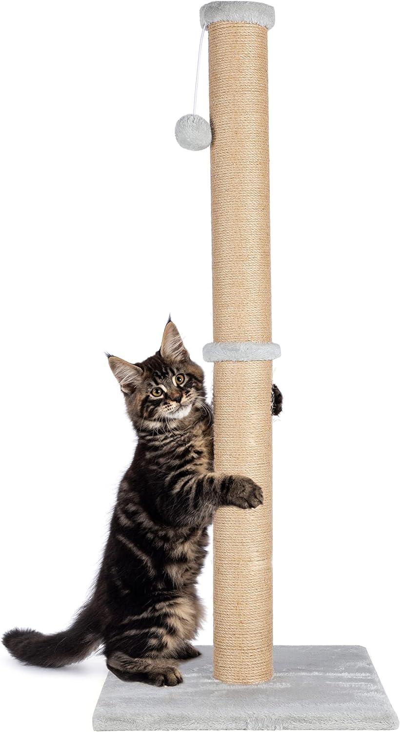 Rascador para gatos con columna de 3 pisos de cuerda de sisal 115 cm Birman