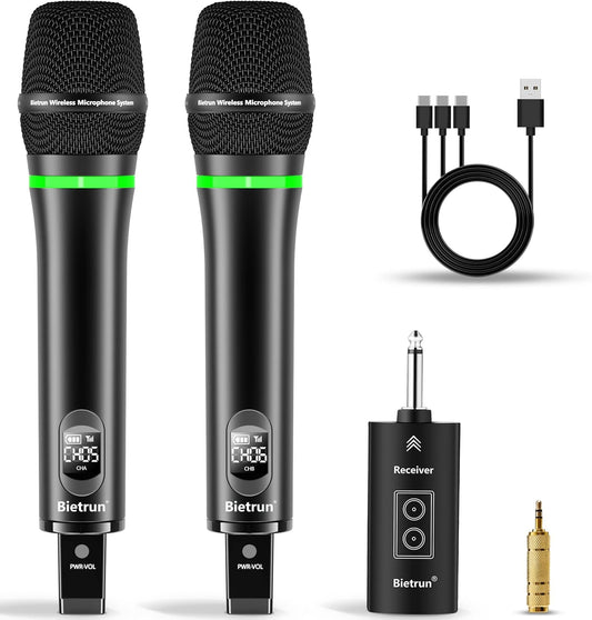 Micrófono inalámbrico recargable para cantar, karaoke, micrófonos inalámbricos