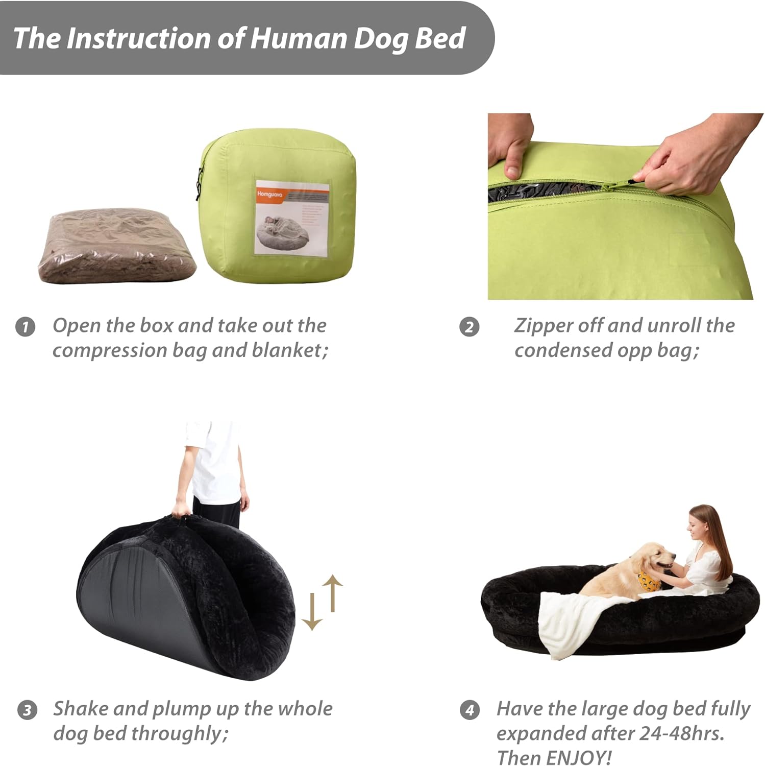 Cama humana grande para perro, puf para humanos, cama gigante para perros con