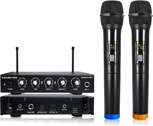 Sistema mezclador de karaoke inalámbrico de 16 canales con micrófono óptico