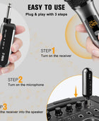 Wireless Microphone, UHF Cordless Dual Handheld Dynamic Mic Set with