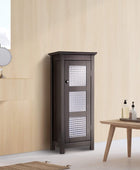 Mueble de baño de madera Piso y puerta de cristal marrón 6216