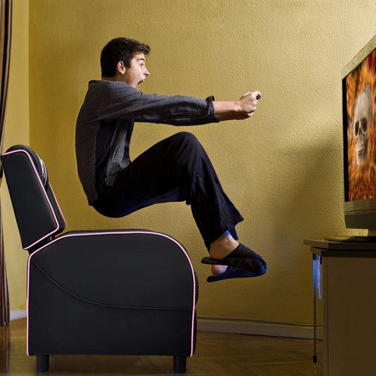 Silla reclinable para juegos, sofá reclinable individual estilo carreras con