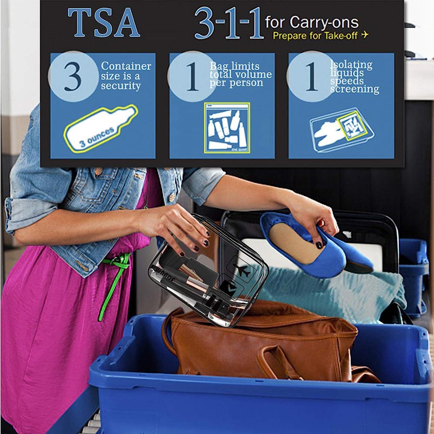 BORSALI Neceser transparente aprobado por la TSA y hojas de jabón de papel