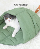PD50082 Saco de dormir para gatos, cama de tela de lino, nido de hojas de