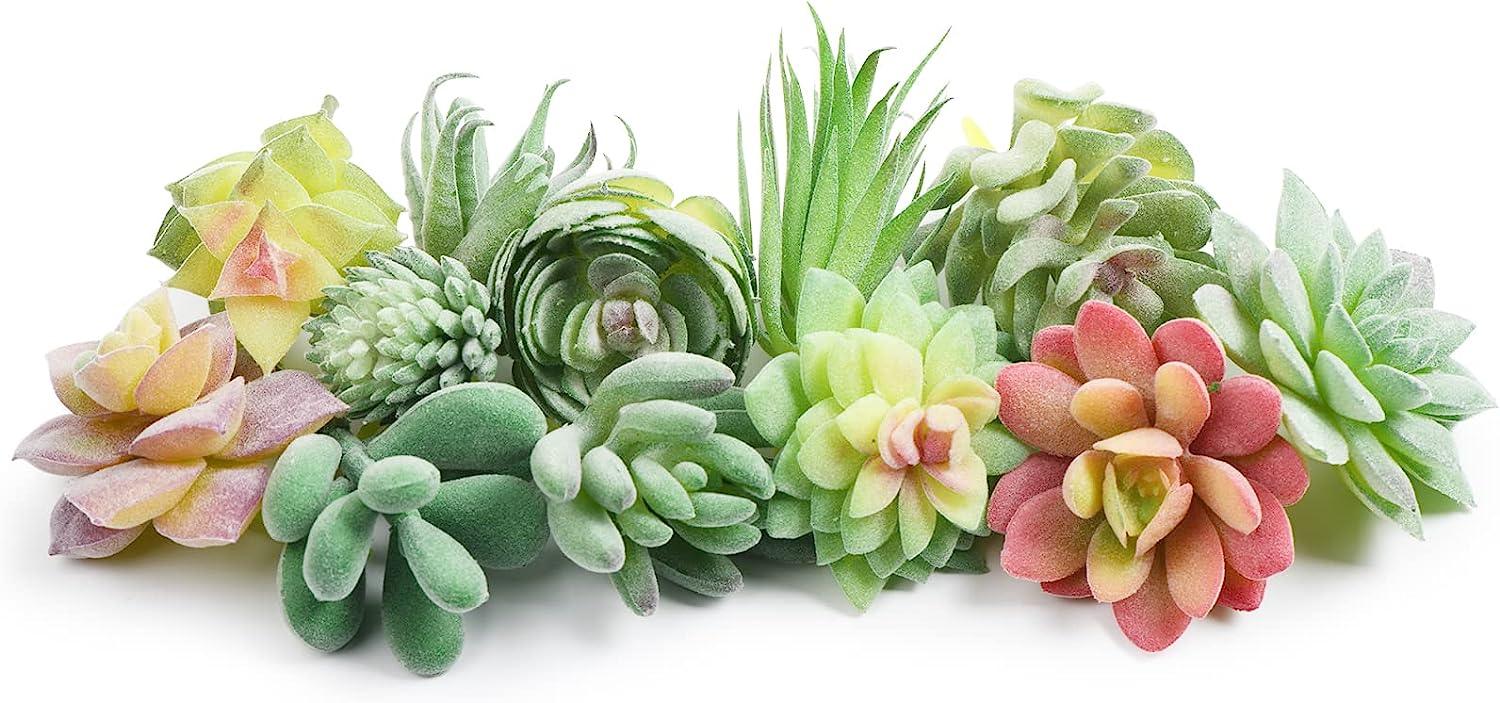 12 piezas de suculentas artificiales mini plantas falsas sin