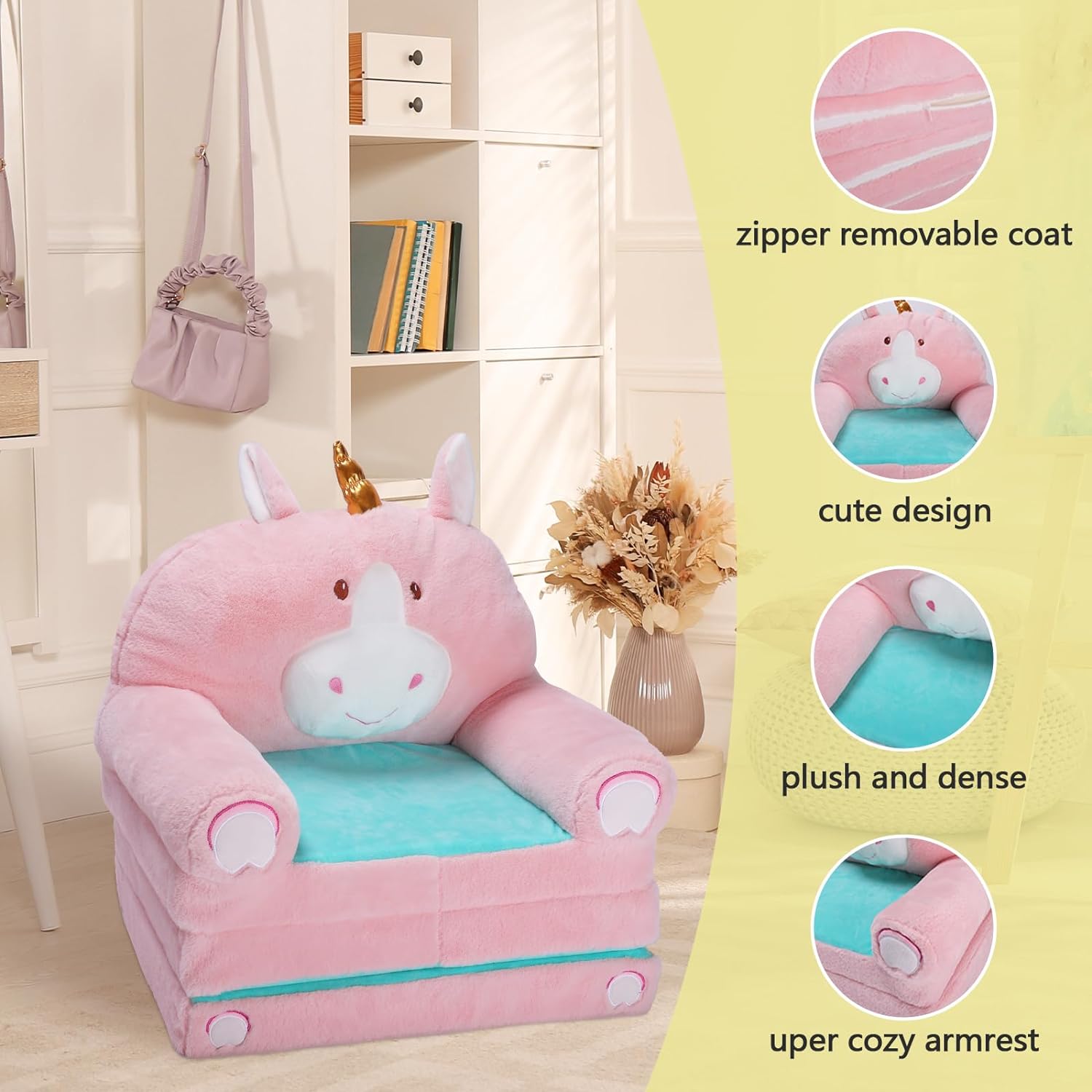 Sillón plegable para niños con respaldo 2 en 1, sofá cama abierto para niños,