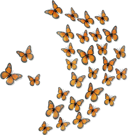 Decoración de mariposa monarca de 3 tamaños, mariposas falsas, mariposas - VIRTUAL MUEBLES