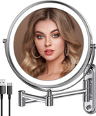 Versión base mejorada, espejo de maquillaje recargable montado en la pared, - VIRTUAL MUEBLES
