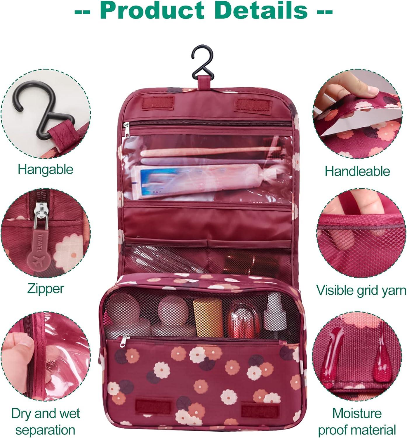 BAGSMART Neceser colgante organizador de maquillaje de viaje con aprobado  por la TSA bolsa de cosméticos transparente bolsa de maquillaje para