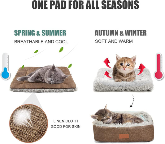 Cama para gatos pequeños, cama para gatos autocalentable, alfombrilla térmica