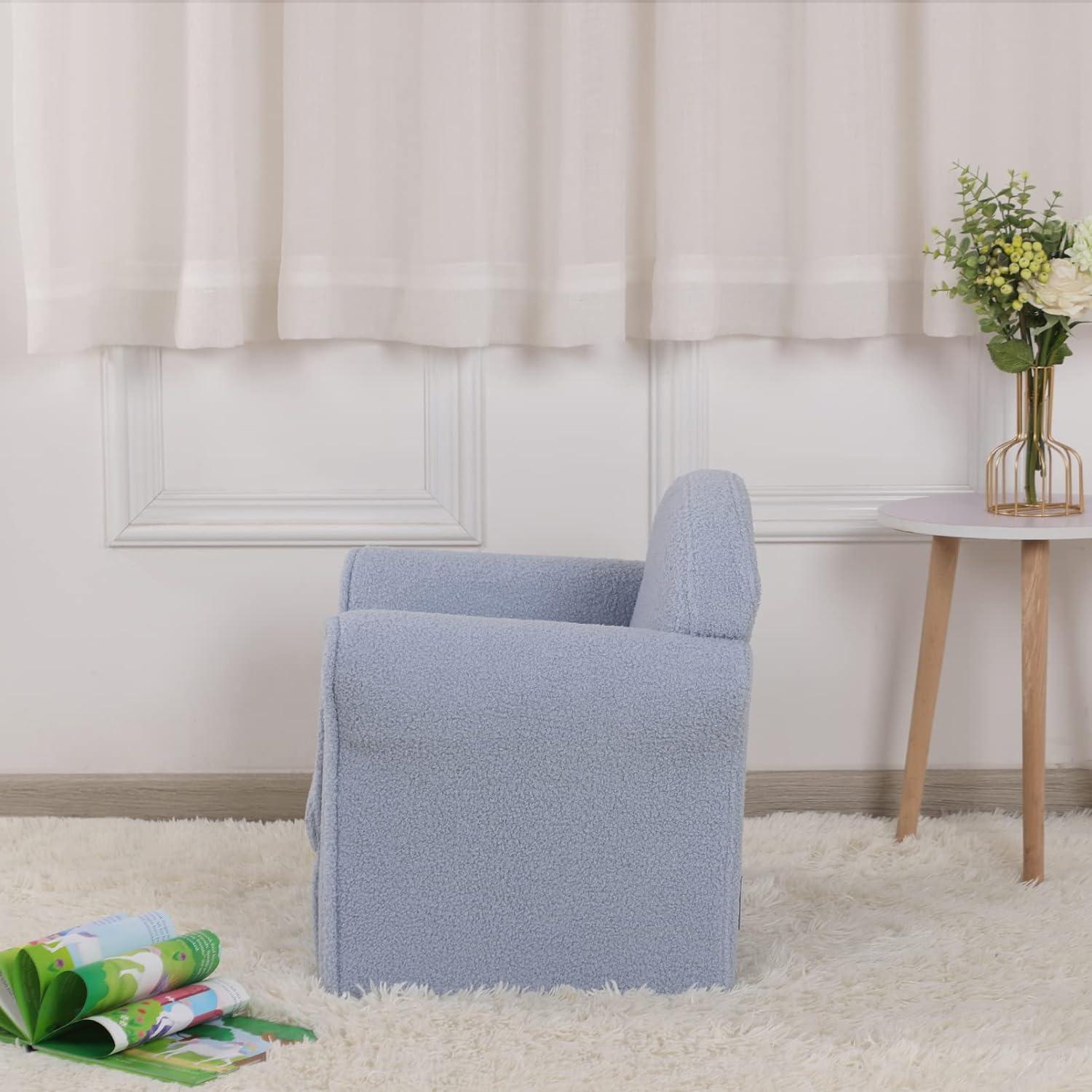  ARLIME Sofá infantil con reposapiés, reposabrazos de 2  asientos, sofá para niños, silla tapizada con construcción de madera y  respaldo, juego de salón para niños en edad preescolar, juego de muebles