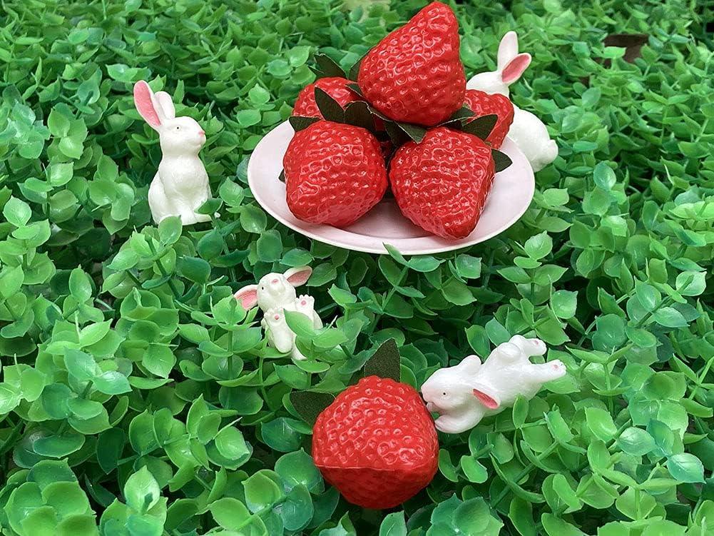 18 piezas de fresas rojas artificiales de plástico, simulación realista de - VIRTUAL MUEBLES
