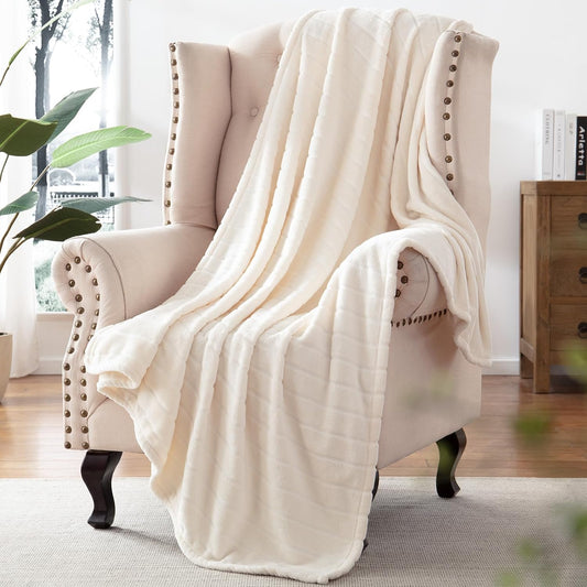 Manta decorativa con forro polar, ligera y cálida para sofá y cama de 330 GSM,