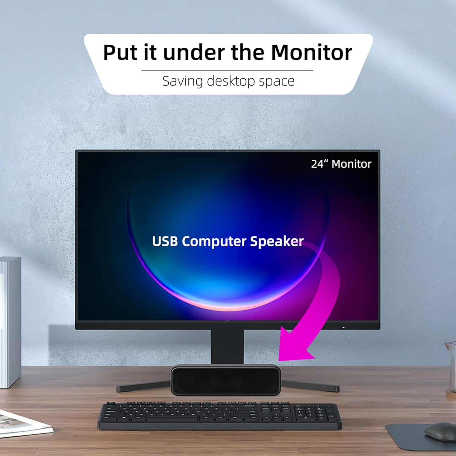 Actualizado Altavoz USB para computadoraportátil con sonido estéreo y graves