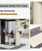 Cama rascadora para gatos con postes y almohadillas de sisal cubiertos de suave