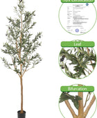 Árbol de olivo artificial de 7 pies (82 pulgadas), planta de olivo sintético - VIRTUAL MUEBLES