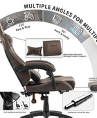 Silla de juegos con reposapiés, silla ergonómica para computadora, cojín lumbar
