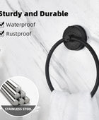 YOHOM Anillo de toalla con ventosa negro mate, soporte para toallas de mano - VIRTUAL MUEBLES