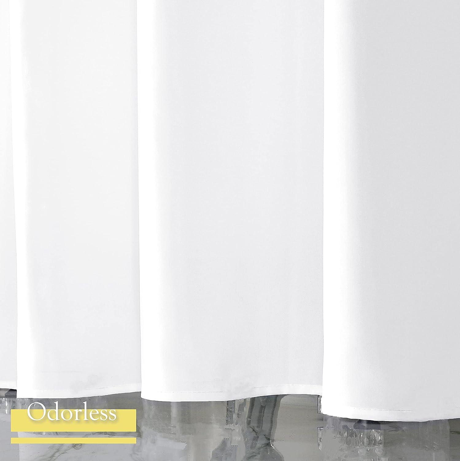 OVZME Cortina de ducha blanca de 84 pulgadas, cortina de ducha impermeable  con textura de lujo para baño, cortinas de ducha XL de tela de baño