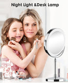 Lighted Makeup Mirror 8 Rechargeable Double Sided Magnifying Mirror with 3 - VIRTUAL MUEBLES