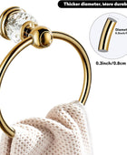 WINCASE Anillo de toalla de cristal, soporte de toalla dorado para baños, - VIRTUAL MUEBLES