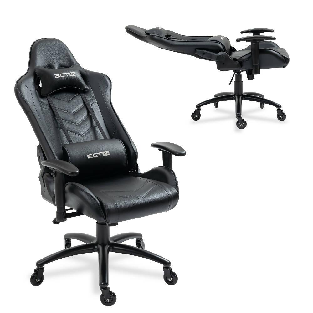 Silla Ergonómica Gamer EGTAIR-10-BB Office/Developer/Gamer en negro con tapizado de cuero sintético - VIRTUAL MUEBLES