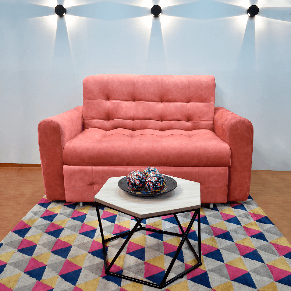 Sofá cama Roma mini lino palo rosa - VIRTUAL MUEBLES