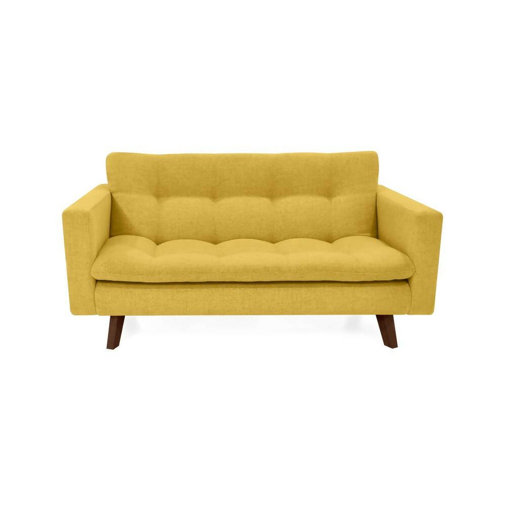 Sofa Manila 2 Puestos Tela Poliester Mostaza - VIRTUAL MUEBLES