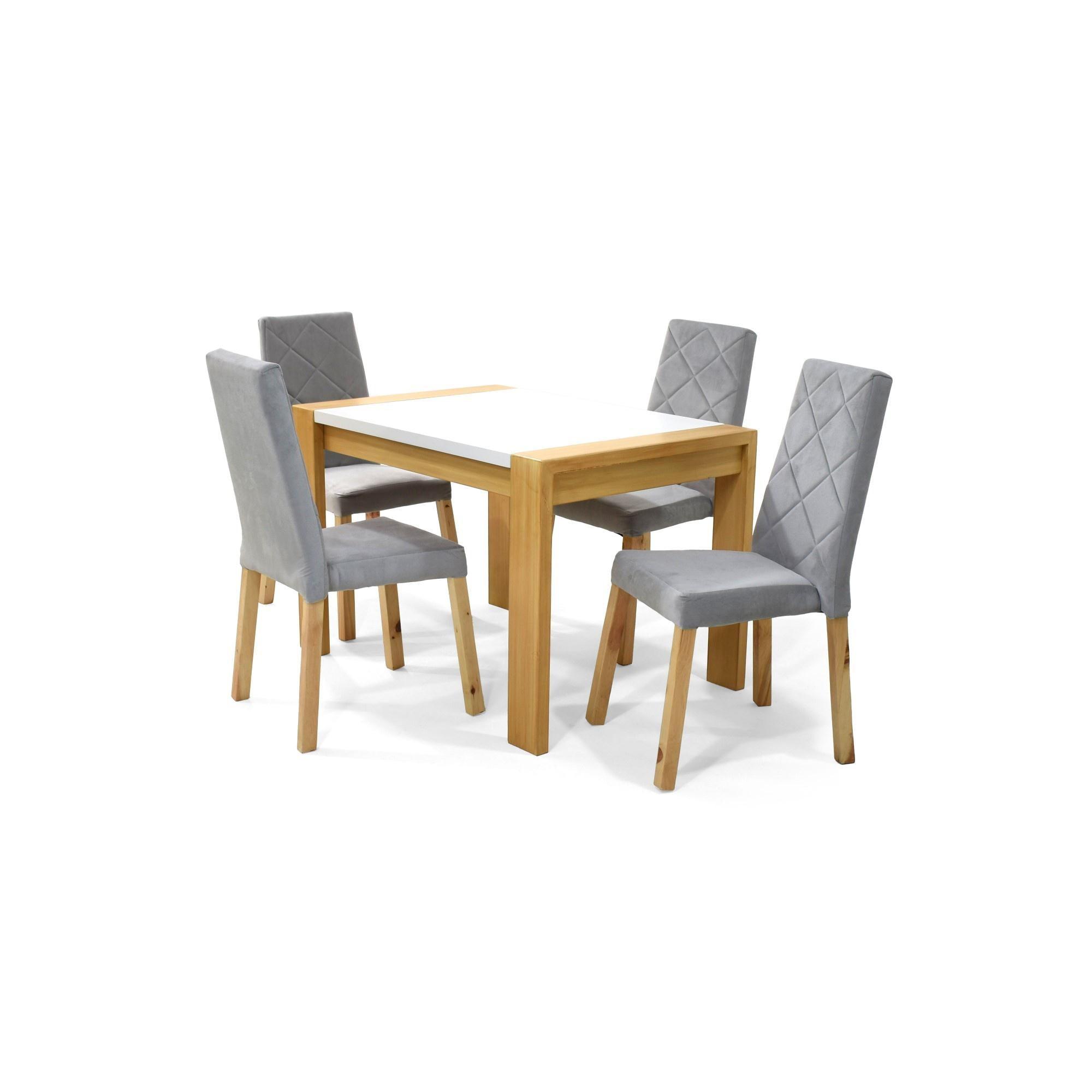 Comedor 4 Puestos Arkansas Sillas Liverpool Tela Gris