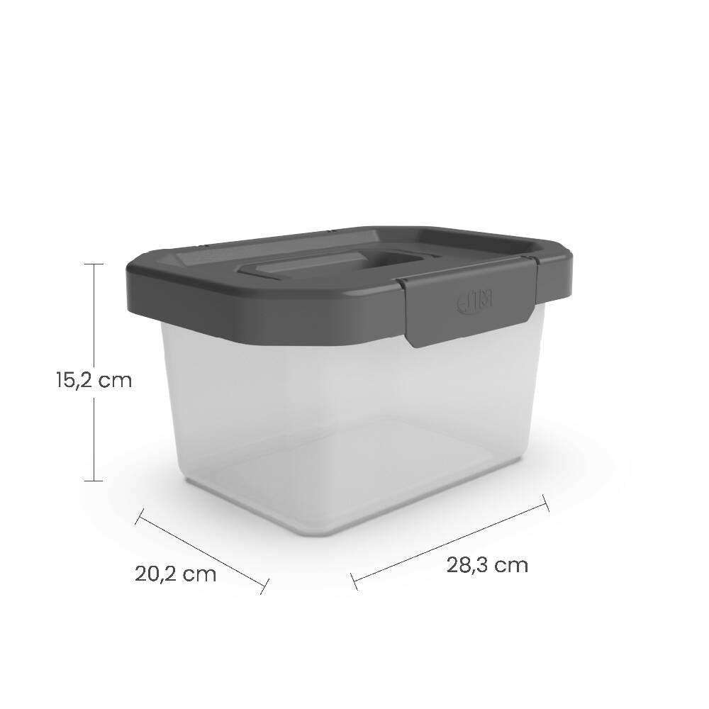 Caja Organizadora Estrabox con Manija 4L Natural-Gris - VIRTUAL MUEBLES
