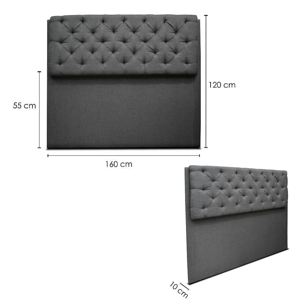 Cabecero Dreamer de piso gris 160 cm - VIRTUAL MUEBLES