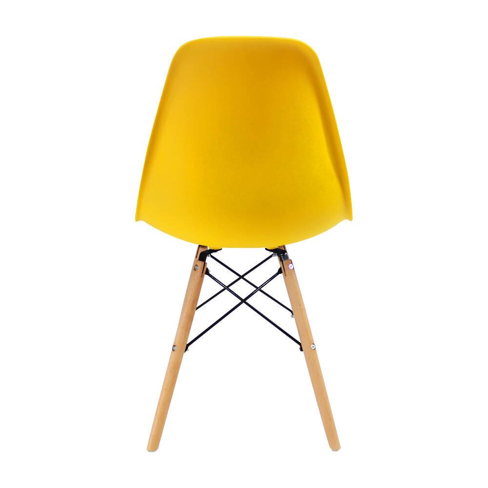 Kit por 6 sillas Eames Patas En Madera para comedor, sala, restaurante - Amarillas - VIRTUAL MUEBLES