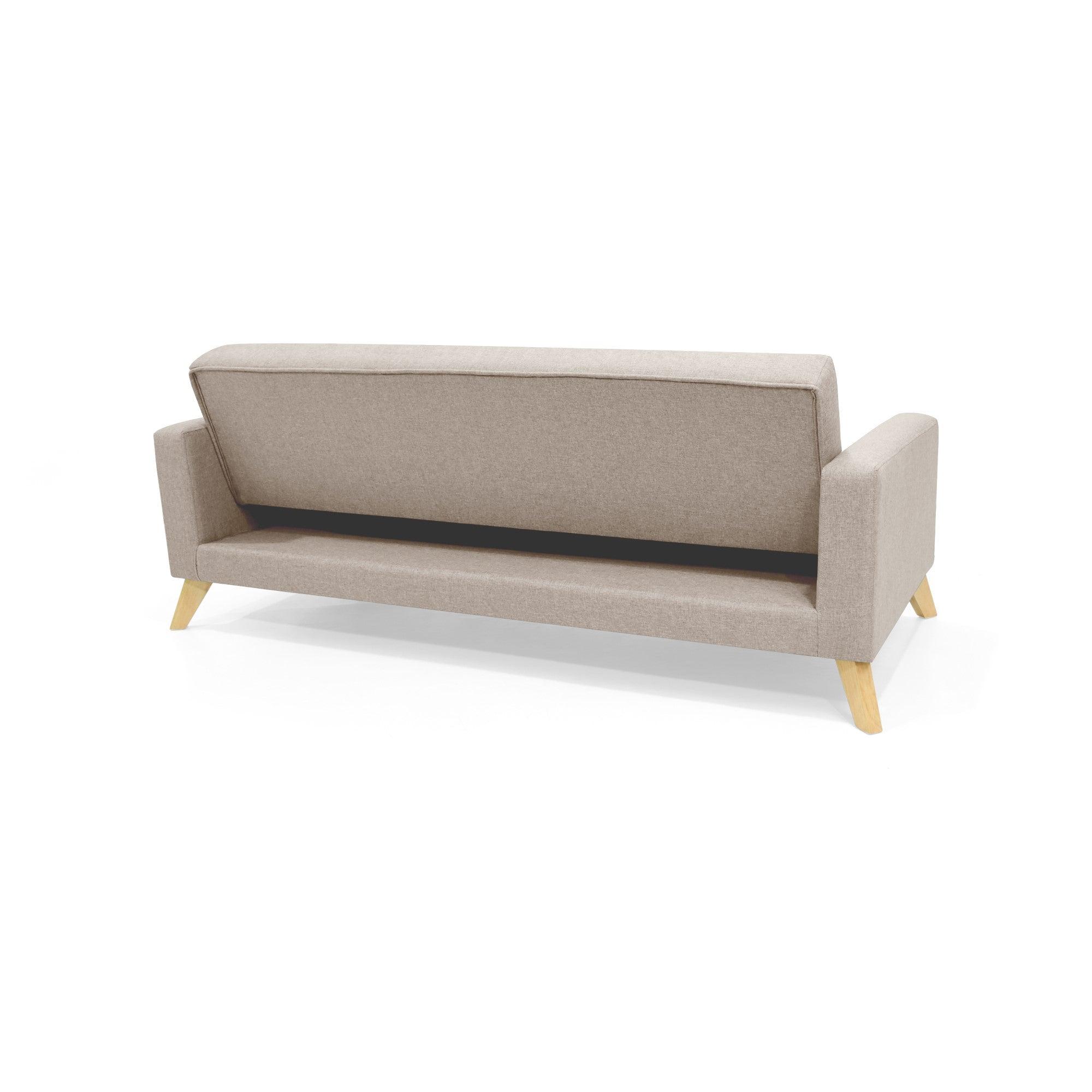 Sofa Cama Sion 3 Posiciones Tela Poliester Beige - VIRTUAL MUEBLES