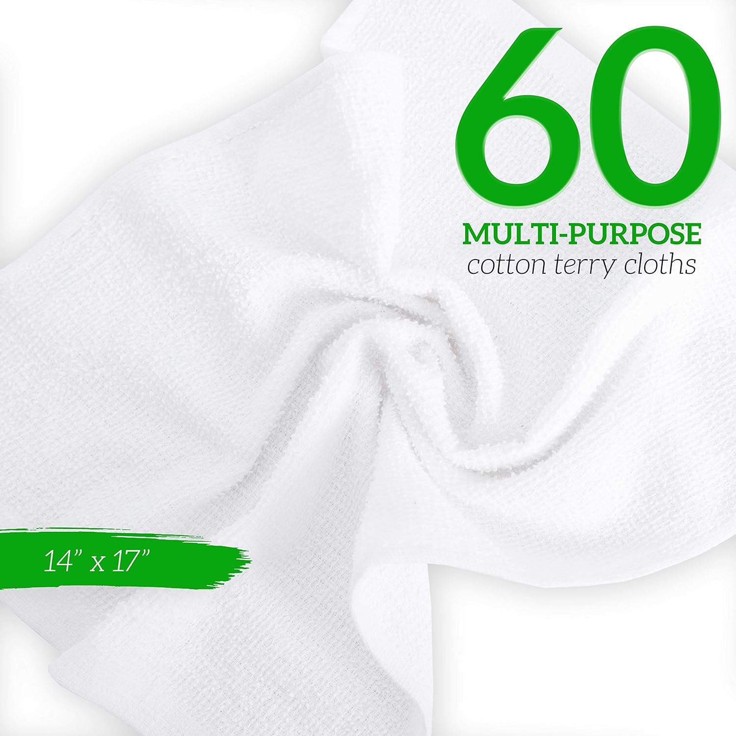 Toallas de toalla de bar de grado blanco 100 algodón 14 x 17 pulgadas paquete
