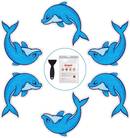 Secopad Pegatinas antideslizantes para bañera con delfín, 20 unidades, - VIRTUAL MUEBLES