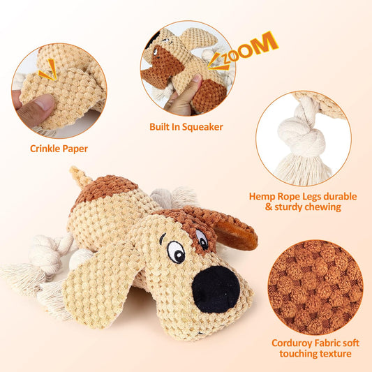 Juguetes chirriantes para perros, juguete de peluche para perros masticadores