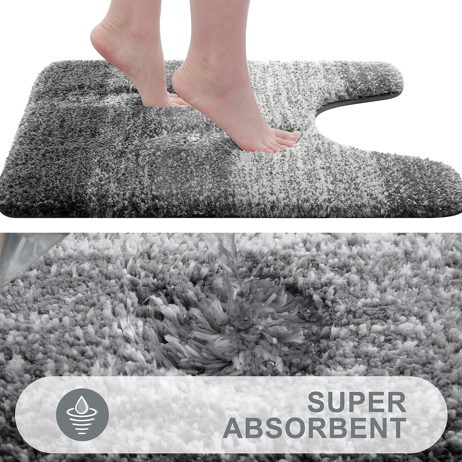 Juego de 2 alfombras de baño de lujo, alfombras de baño de microfibra suave y - VIRTUAL MUEBLES