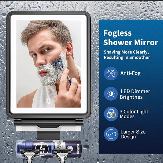 Espejo de ducha, 6.2 pulgadas de ancho x 8 pulgadas de alto, sin niebla para - VIRTUAL MUEBLES