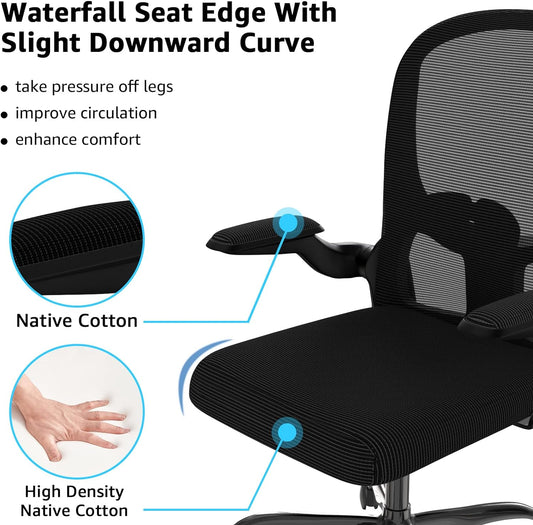 Silla de oficina ergonómica, cómoda silla giratoria de trabajo para oficina en