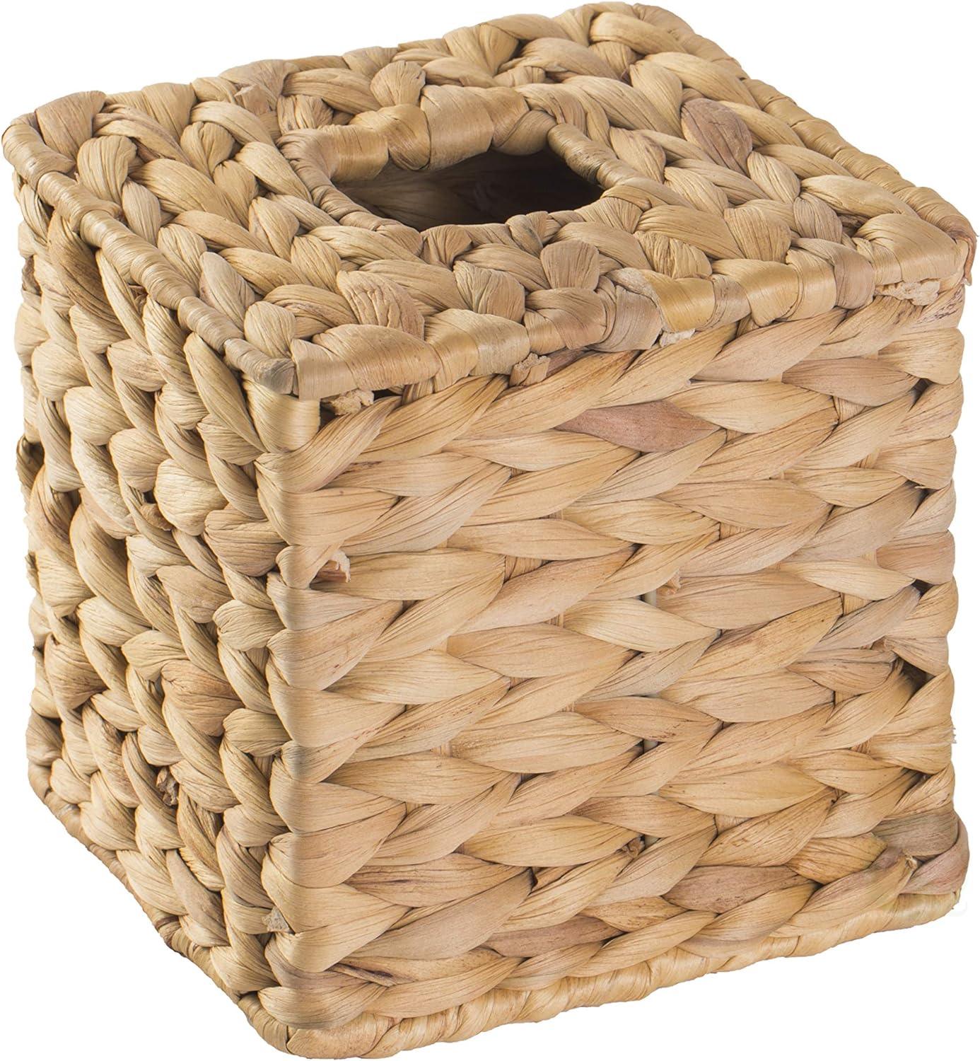 Vintiquewise Funda para caja de pañuelos de mimbre de jacinto de agua (cuadrado) - VIRTUAL MUEBLES