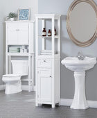 Home Freestanding Bathroom Cabinet with Doors and Adjustable Shelf, Wooden
